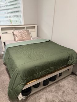 Queen Bed Frame and Mattress
