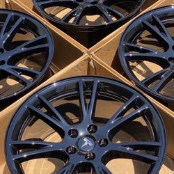 19” Tesla Model Y Wheels Rims Gloss Black Powder Coat Exchange 