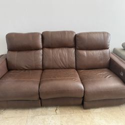 Brown Leather Couch 