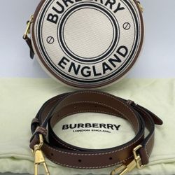 Burberry Logo Graphic Canvas and Leather Crossbody Louise Bag Purse