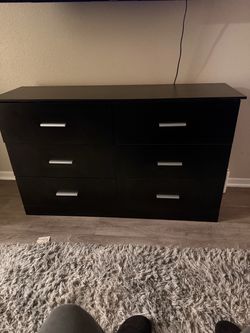 Black 6-Drawer Double Dresser