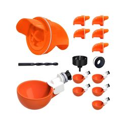 DIY Chicken Feeder Waterer Set, Automatic Chicken Feeder Ports & Large Waterer Cups, Poultry Water
