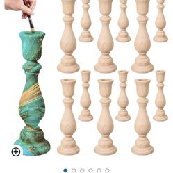 Unfinished Classic Wood Candle Holders