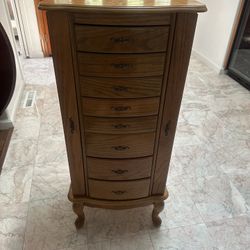 Oak Jewelry Armoire 