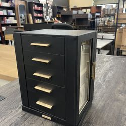 SONGMICS Jewelry Box 360° Rotating Storage Case w/ 5 Drawers Jewelry Organizer - Black