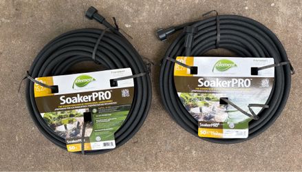 Set Of 2 Element Soaker Pro 3/8 In. X 50 Ft. Water Soaker Hose Black Summer
