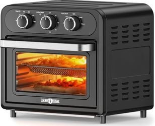 PARIS RHÔNE Air Fryer, 14.8 Qt Toaster Oven, 5-in-1 Convection Oven, Knob-Controlled Kitchen Appliance with 6 Accessories, Black (Brand New) 