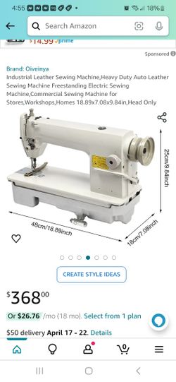 Industrial Leather Sewing Machine,Heavy Duty Auto Leather Sewing Machine Freestanding Electric Sewing Machine,Commercial Sewing Machine for Stores,Wor