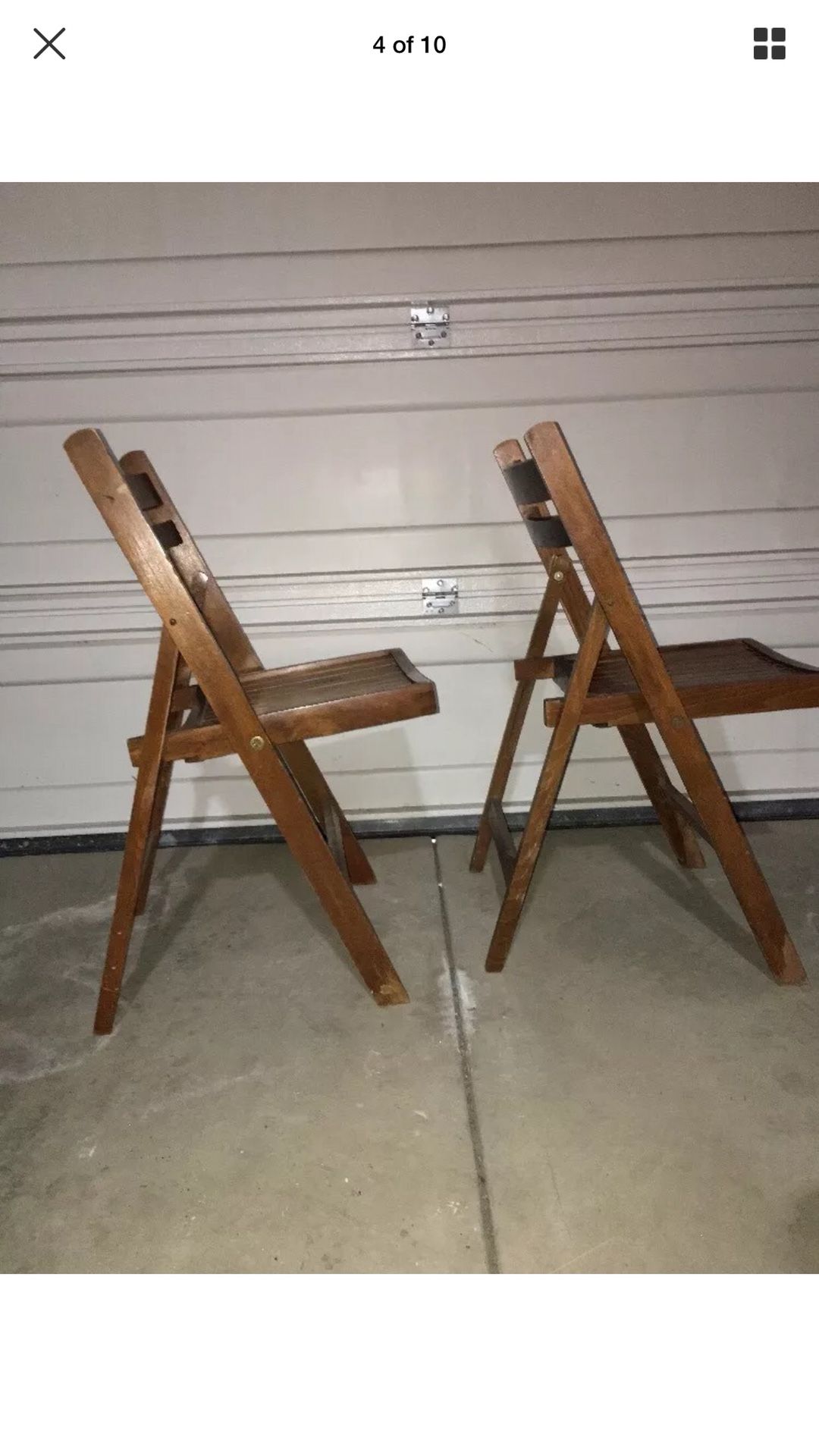 2-Vintage/Antique primitive Wood Slate Folding Chairs BUILT SOLID