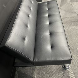Black Leather Futon Couch 