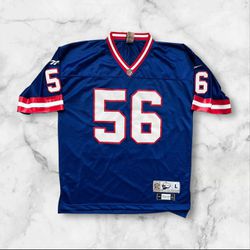 New York Giants #56 Lawrence Taylor Gridiron Classics Throwback Blue Jersey LARGE