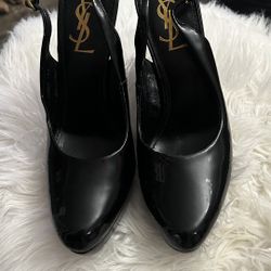 YSL Black Patent Heels 39