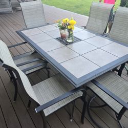 Martha Living Tile Patio Table & 6 Chairs - Outdoor - $50