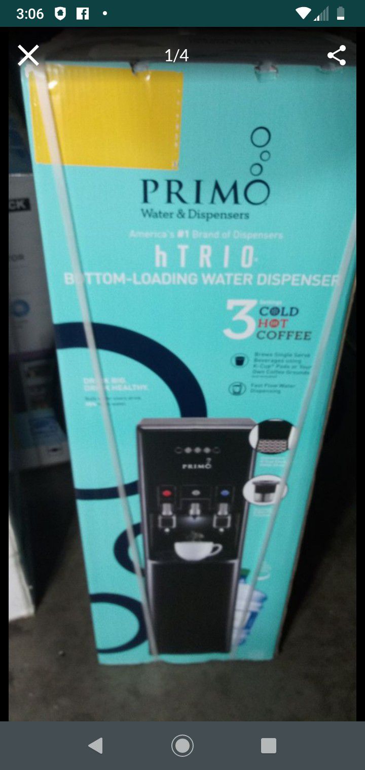 Primo hTRIO Coffee K-Cup Water Dispenser Bottom Loading, Hot/Cold,  Stainless Steel 