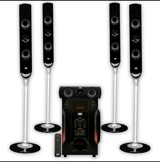 Acoustic Audio AAT1000 Tower 5.1 Home Theater Speaker System with 8″ Subwoofer