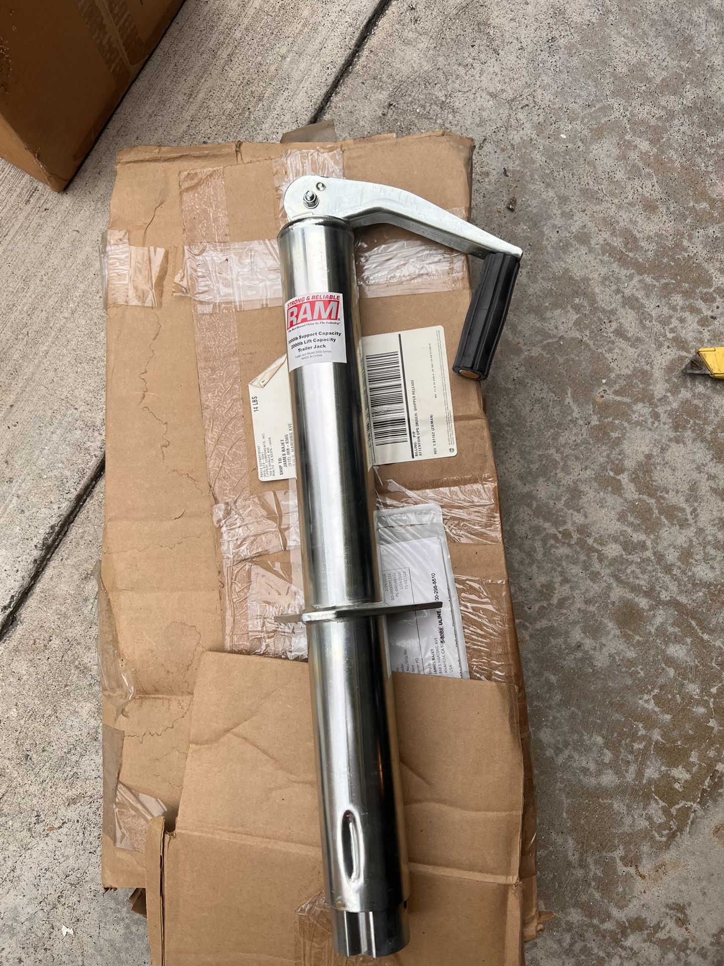 Ram Round A-Frame Trailer Jack - Topwind - 14-1/4" Travel - Zinc - 2K