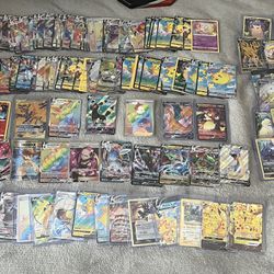 Approximately 115 Pokemon Card Ex/Gx/Full Art/ Promo/ Vmax Etc Rare Pikachu, Charizard