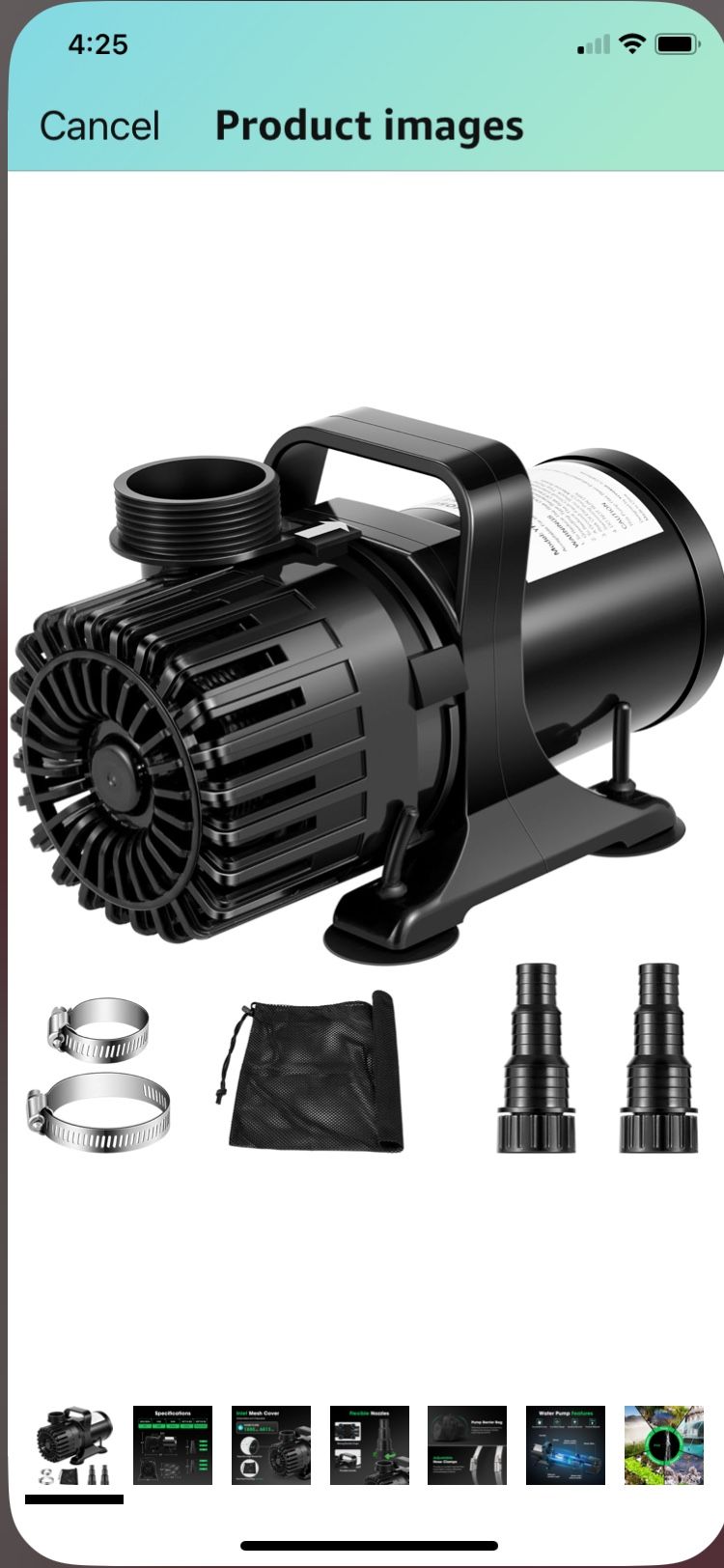 VIVOSUN 1800 GPH Submersible Water Pump with Barrier Bag