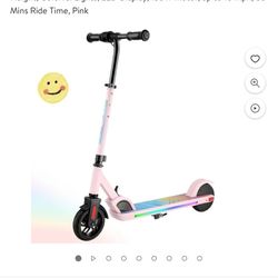SANOPY Electric Scooter for Kids Ages 6-14, Adjustable Speed & Height, Colorful Lights, LED Display, 150W Motor, up to 10 mph, 80 Mins Ride Time, Pink