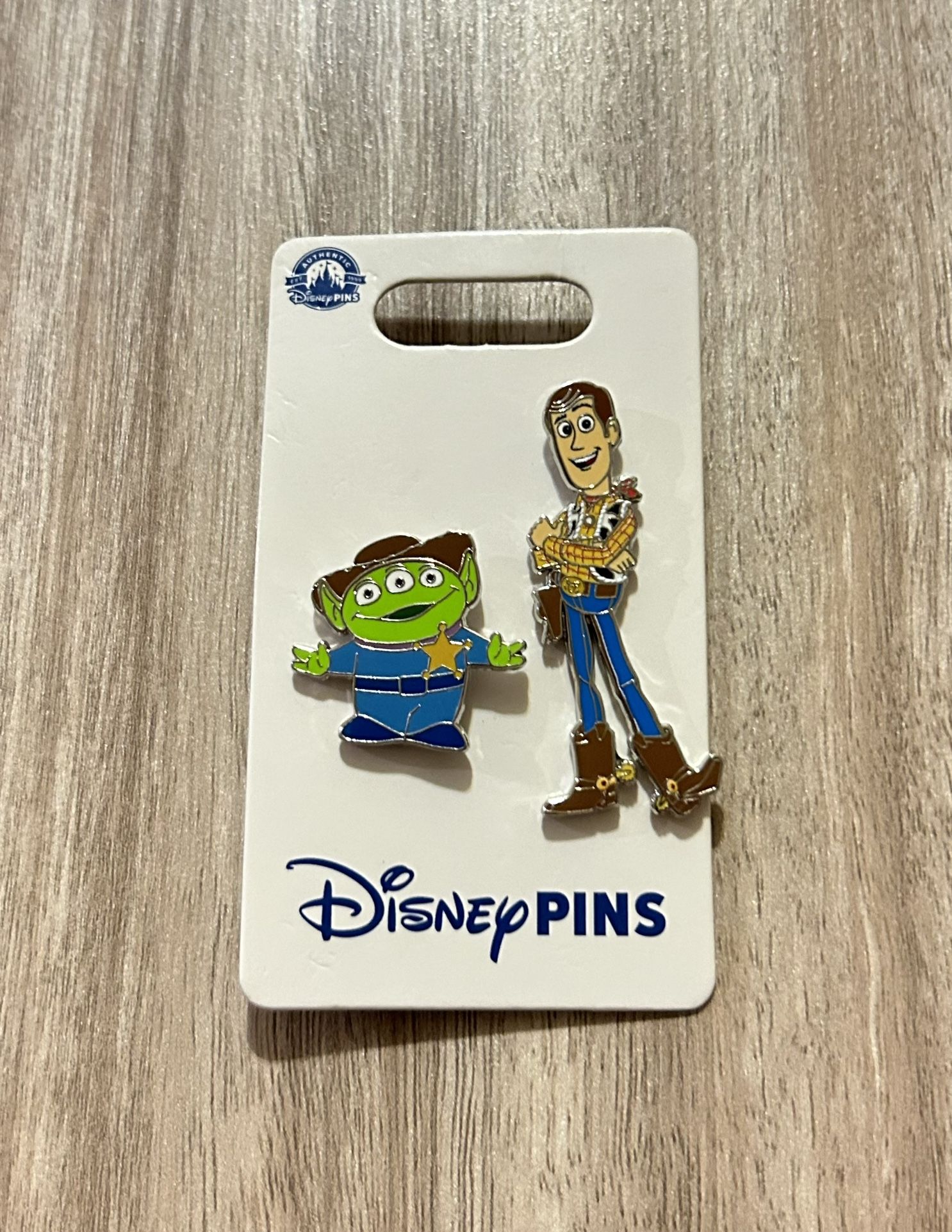 New Disney Pin Set 2 Pins Toy Story Woody And Alien 2024 Disneyland
