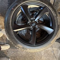 4- Tesla 19” Crossflow Wheels + Brand-New Pirelli Scorpion MS Tires – 210 Miles 