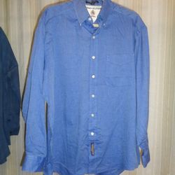 Vintage Tommy Hilfiger Blue Button Down Dress Shirt Mens Long Sleeve 16 34-35