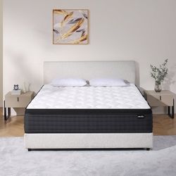 New🔹️12" King Size Mattress Hybrid Memory Foam In The Box Seal