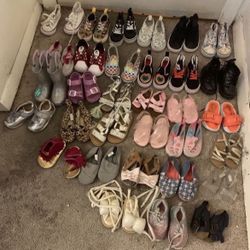 Kids Girl Shoes 2c-4c 31 Pair of shoes good condition Everything for 70.00