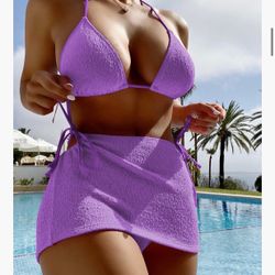 Purple 3 piece Bathing Suit 