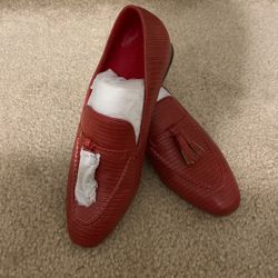 Italian Leather Mens Shoes Size 39 Red