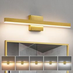 3326: New Modern Bathroom Vanity Light Gold Light Fixture Over Mirror 24 inch Vanity Lighting Fixture Dimmable 5CCT LED Bar Vanity Light for Bathroom 