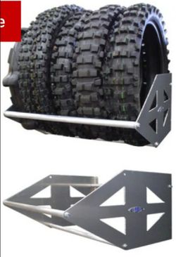 Fixed Aluminum Wall-Mount Tire Rack (Approx. 3ft)