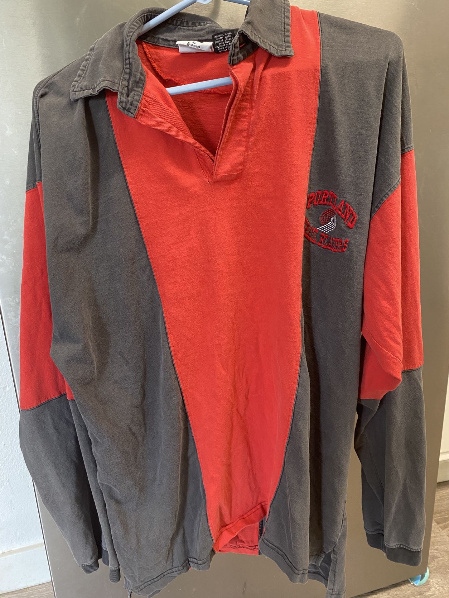 Vintage Portland Trailblazers Long Sleeve Polo