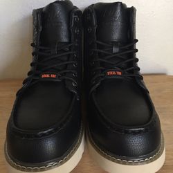 New Lugz Men's 10.5 Monterey Black Steel Toe Boots