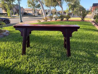 Chinese Ming Style Wood Bench Red Finish A-Frame Hallway Entryway 42.5in