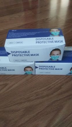 Face Masks 3 Layers $5 One Box With 50 Masks