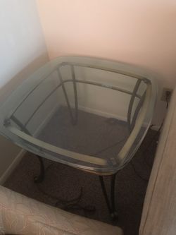 Two Glass End Tables