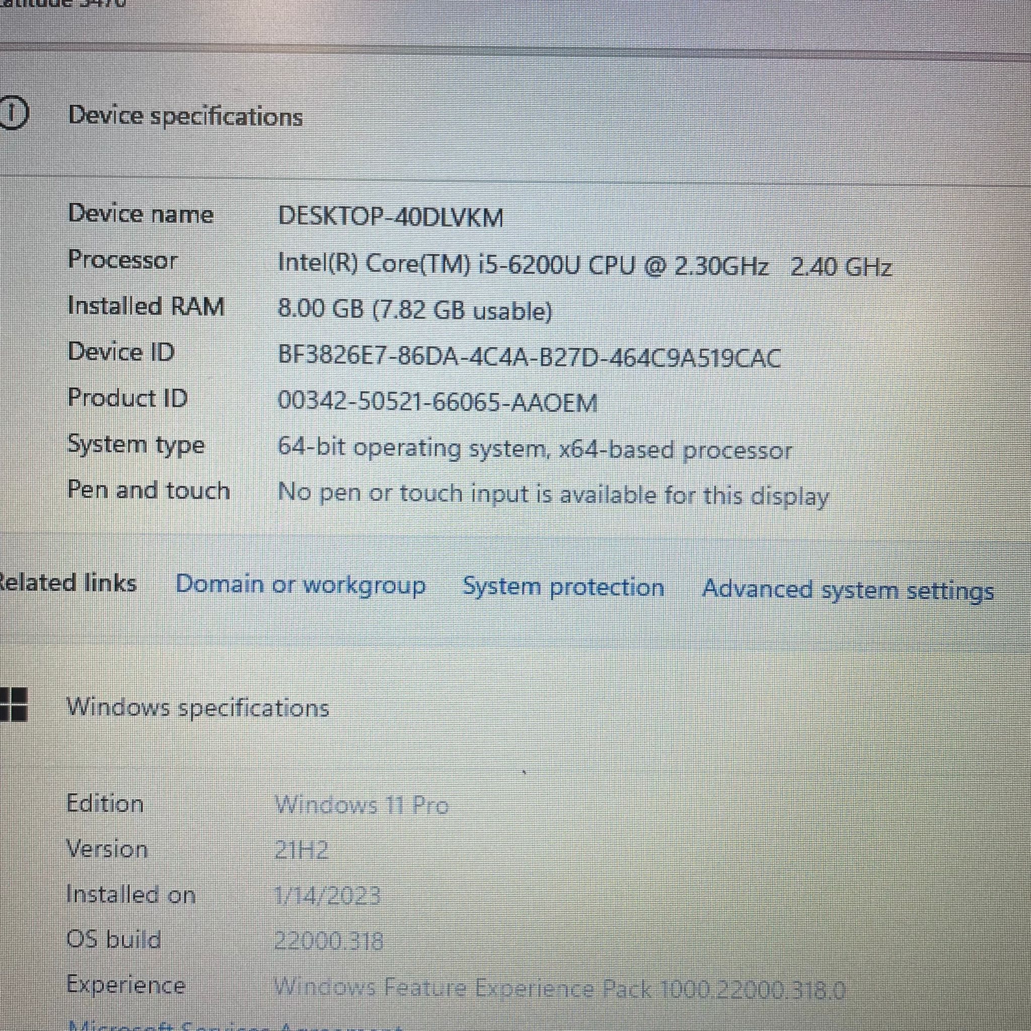 Dell Latitude 3470 $190 Core i5 6200u 8GB 500GB Windows 10 Like New Word//Excel