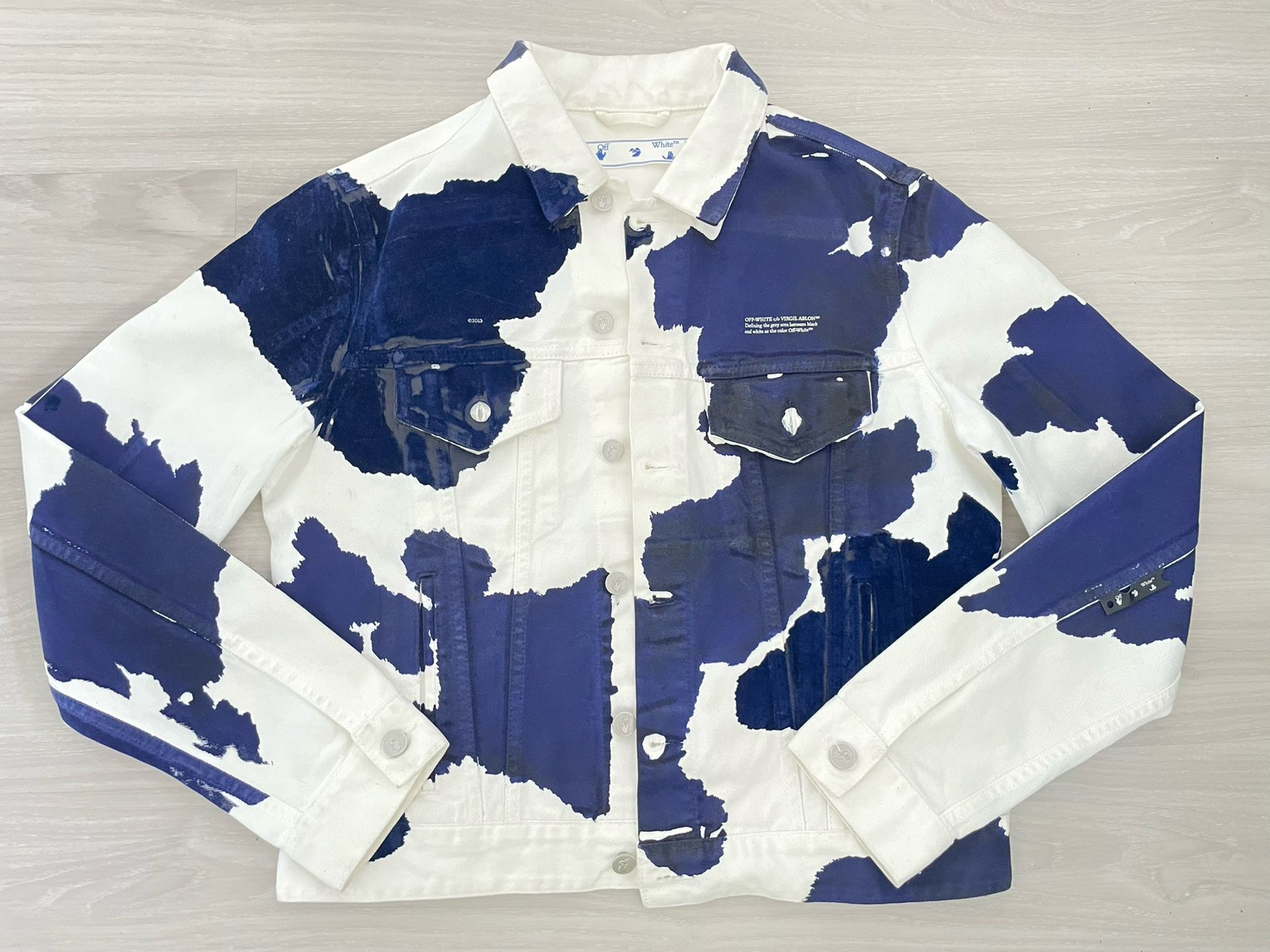 Off-White Cow Print Denim Jacket (Virgil Abloh, FW20)