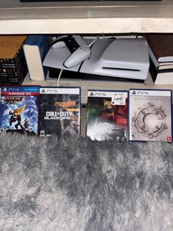 Playstation 5 with 4 games (owned by responsible adult)