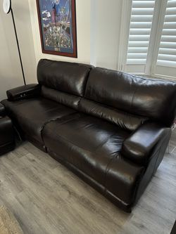 3 piece leather sectional couche