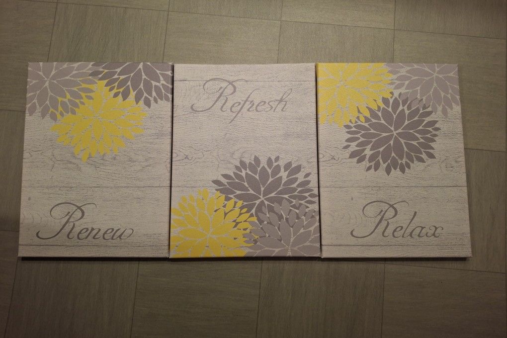 Set Of 3 Bathroom Canvases