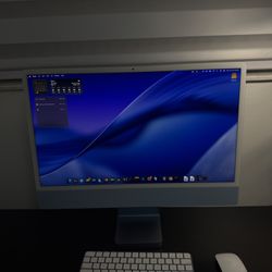 Apple - iMac 24" All-in-One - M3 chip 8-Core - 8GB Memory - 256GB - Blue (Original Box included)