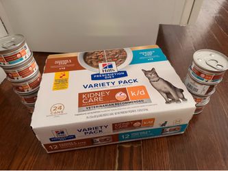 Hills cat wet food kidney care k/d brand new in box 24 variety pack