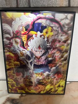 One Piece Luffy 3D Lenticular Changing Wall Art – Framed