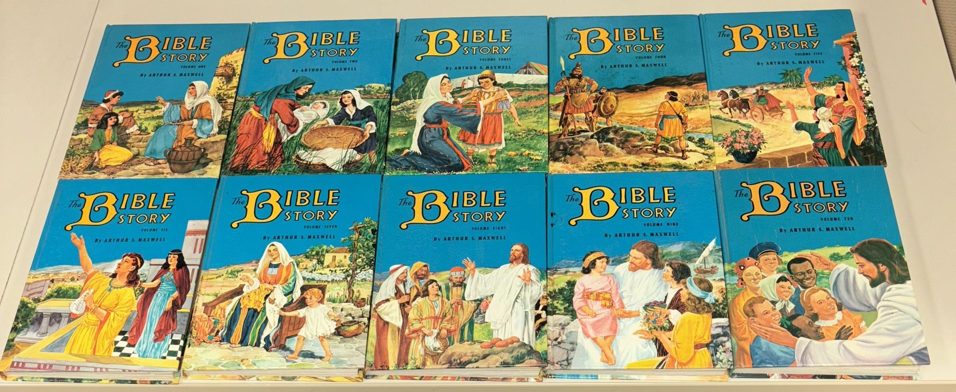 The Bible Story Full 1-10 Set By Arthur Maxwell (Hardcover,1956 Edition)