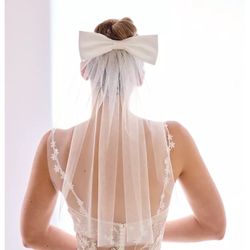 BOW SHOULDER LENGTH VEIL (purchased at David’s bridal)  * best offer