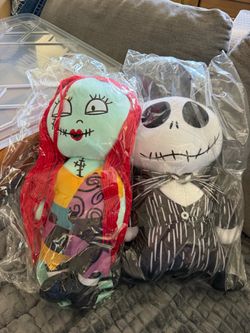 Nightmare Before Christmas Sally and Jack plush backpacks