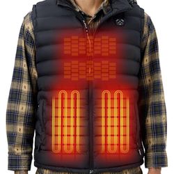 NEW iHood Mens Heated Vest with Battery Pack W/Retractable Heated Hood Black M