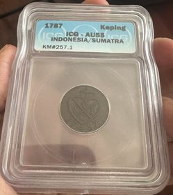 1787 Keping Indonesia Sumatra ICG AU55 RARE
